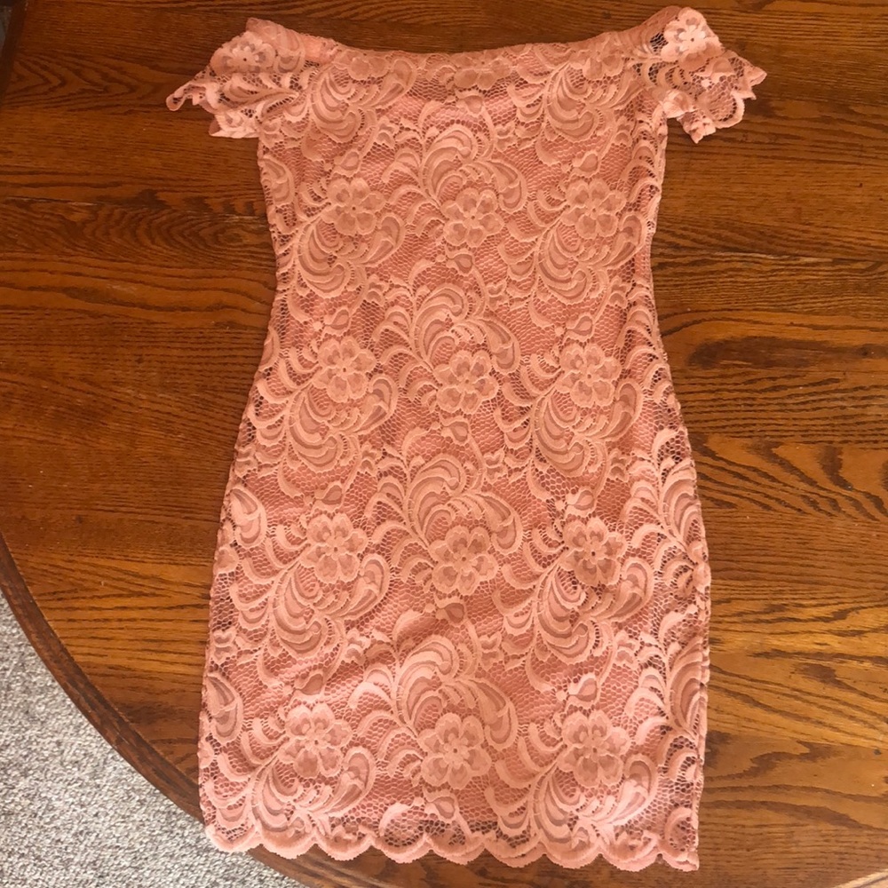 Lace off the shoulder dress